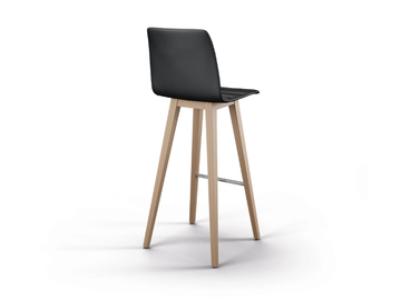 FINA BAR - High upholstered leather stool with back by Brunner
