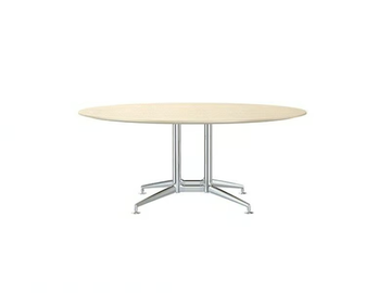 FINA CONFERENCE - Round aluminium and wood meeting table by Brunner