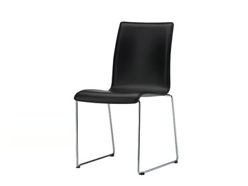 FINA - Stackable sled base leather chair by Brunner