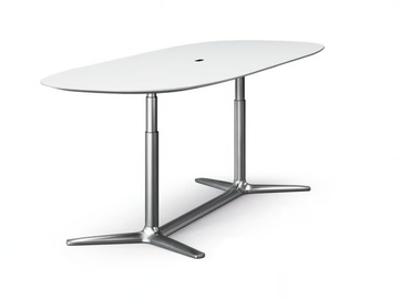 LIFT - Oval height-adjustable HPL table by Brunner