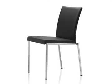 MILANO CLASSIC - Stackable leather chair by Brunner