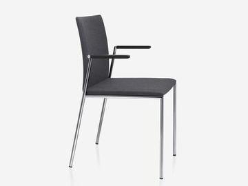 MILANOLIGHT - Stackable upholstered chair with armrests by Brunner