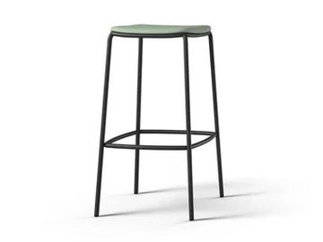 NATE S - Steel barstool with footrest by Brunner