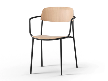 NATE S - Steel chair with armrests by Brunner