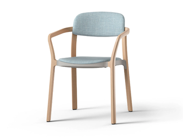 NATE - Stackable wooden chair with armrests by Brunner