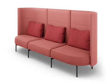 OVAL - 3-seater bench with high backrest by Brunner