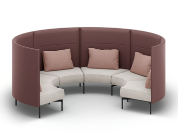 OVAL - Round seating island with high backrest by Brunner