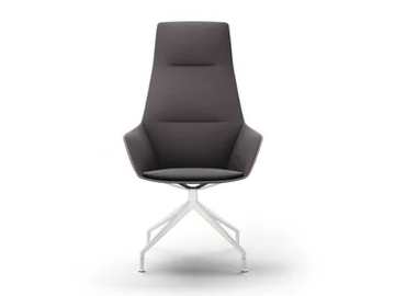 RAY SOFT - Trestle-based high-back fabric executive chair with armrests by Brunner