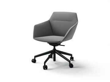 RAY SOFT - Upholstered trestle-based easy chair with armrests by Brunner