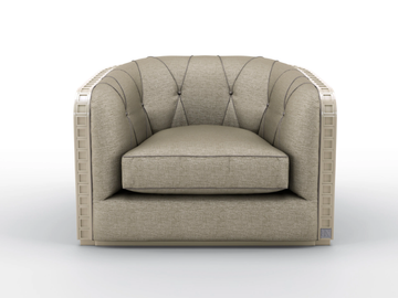 BAUHAUS - Fabric armchair with armrests by BRUNO ZAMPA