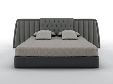 BERNINI WIDE - Nabuk king size bed with upholstered headboard by BRUNO ZAMPA