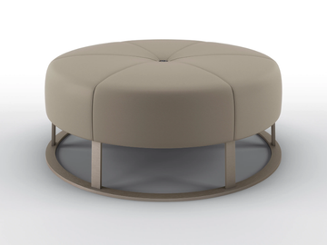 BLANCA - Round upholstered leather bench by BRUNO ZAMPA
