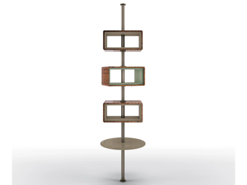 DEDALO - Open double-sided modular walnut bookcase by BRUNO ZAMPA