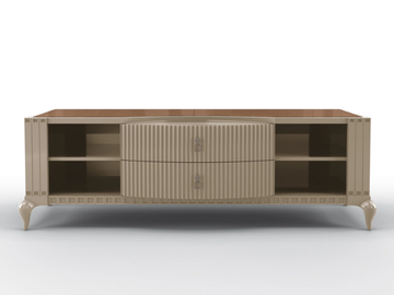 DUKE - Low solid wood TV cabinet with drawers by BRUNO ZAMPA