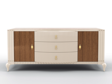 DUKE - Solid wood sideboard and marble top by BRUNO ZAMPA