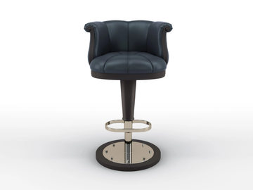 FLOWER - High leather barstool with footrest by BRUNO ZAMPA