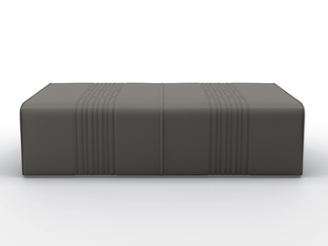 GREY - Upholstered rectangular leather pouf by BRUNO ZAMPA