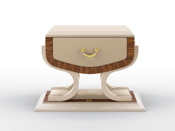 HERMES - Bedside table in solid wood and rosewood with drawer by BRUNO ZAMPA