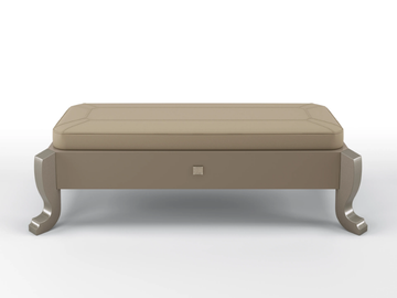 HERMES - Upholstered leather bench and solid wood base by BRUNO ZAMPA