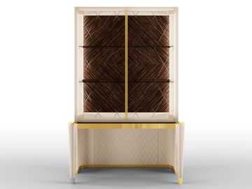 KIMBERLY - Multi-layer wood display cabinet with integrated lighting by BRUNO ZAMPA