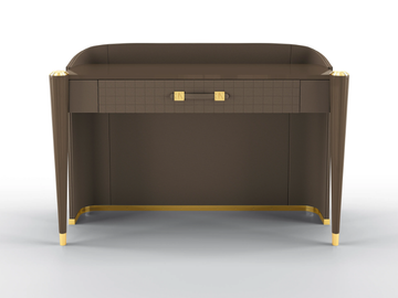 KIMBERLY - Rectangular console table covered in leather with drawer by BRUNO ZAMPA