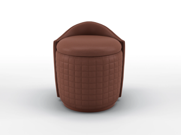 KIMBERLY - Round leather pouf by BRUNO ZAMPA