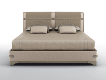 MADISON - Upholstered bed in velvet and leather by BRUNO ZAMPA