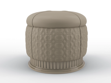 MOON WALT - Round leather pouf by BRUNO ZAMPA