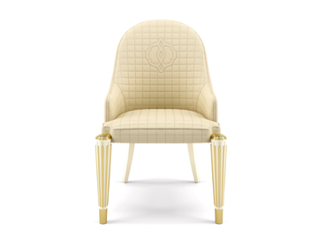 OPHELIA - Upholstered leather chair with armrests by BRUNO ZAMPA