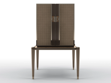 RICHELIEU - Bar cabinet covered in nabuk with integrated lighting by BRUNO ZAMPA