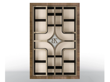 SIRIO - Open floating metal bookcase and eucalyptus frame by BRUNO ZAMPA