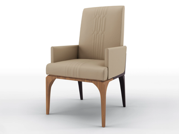 SUNRISE - Upholstered leather chair with armrests by BRUNO ZAMPA