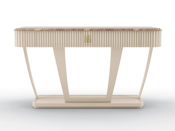 SWING - Console with lacquered drawer and marble top by BRUNO ZAMPA