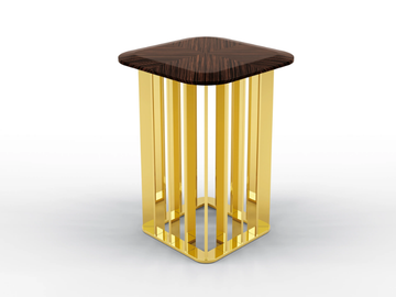 TRITON - Square metal coffee table and ebony top by BRUNO ZAMPA