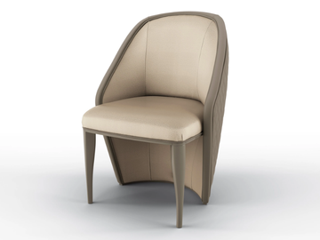 VERSAILLES - Upholstered fabric chair and leather backrest by BRUNO ZAMPA