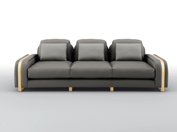 WAVE - 3 seater leather sofa by BRUNO ZAMPA