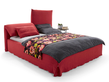 LETTO - Fabric double bed with adjustable headrest by Bullfrog
