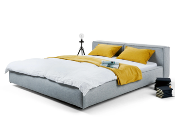 LOFT - Fabric double bed with upholstered headboard by Bullfrog