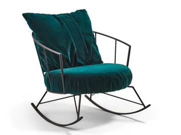OD GIN - Rocking fabric garden armchair with armrests by Bullfrog