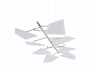 FLAP LUX - Fabric hanging acoustic panel with Integrated Lighting by Caimi Brevetti