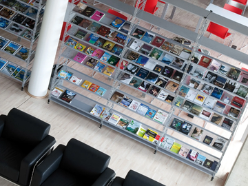 SOCRATE DISPLAY - Double-sided floor-standing retail display unit by Caimi Brevetti