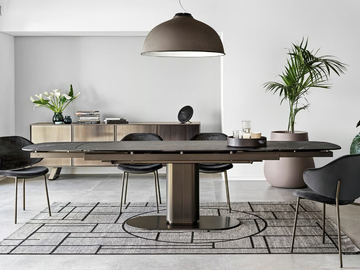 CAMEO - Extending oval table with marble effect top by Calligaris