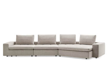 LOUNGE Y - Curved fabric sofa by Calligaris