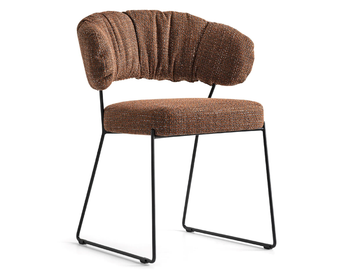 QUADROTTA - Sled base fabric chair open back by Calligaris