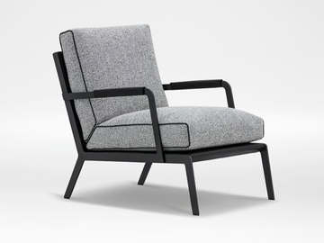 AUSTEN - Fabric armchair with armrests by CAMERICH