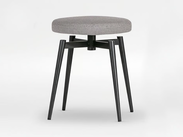 BALLET - Low upholstered fabric stool by CAMERICH