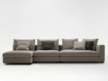 CLOUDS - Modular fabric sofa with chaise longue by CAMERICH