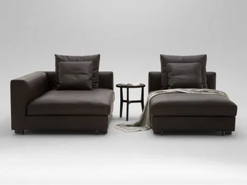 CLOUDS - Upholstered leather day bed by CAMERICH