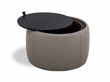 DRUM - Leather coffee table with castors by CAMERICH