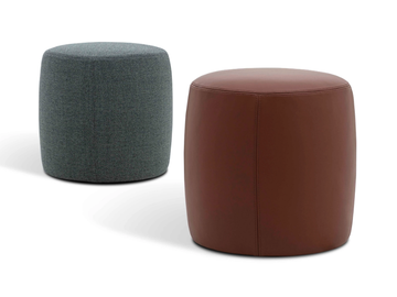 DRUM - Round upholstered pouf by CAMERICH